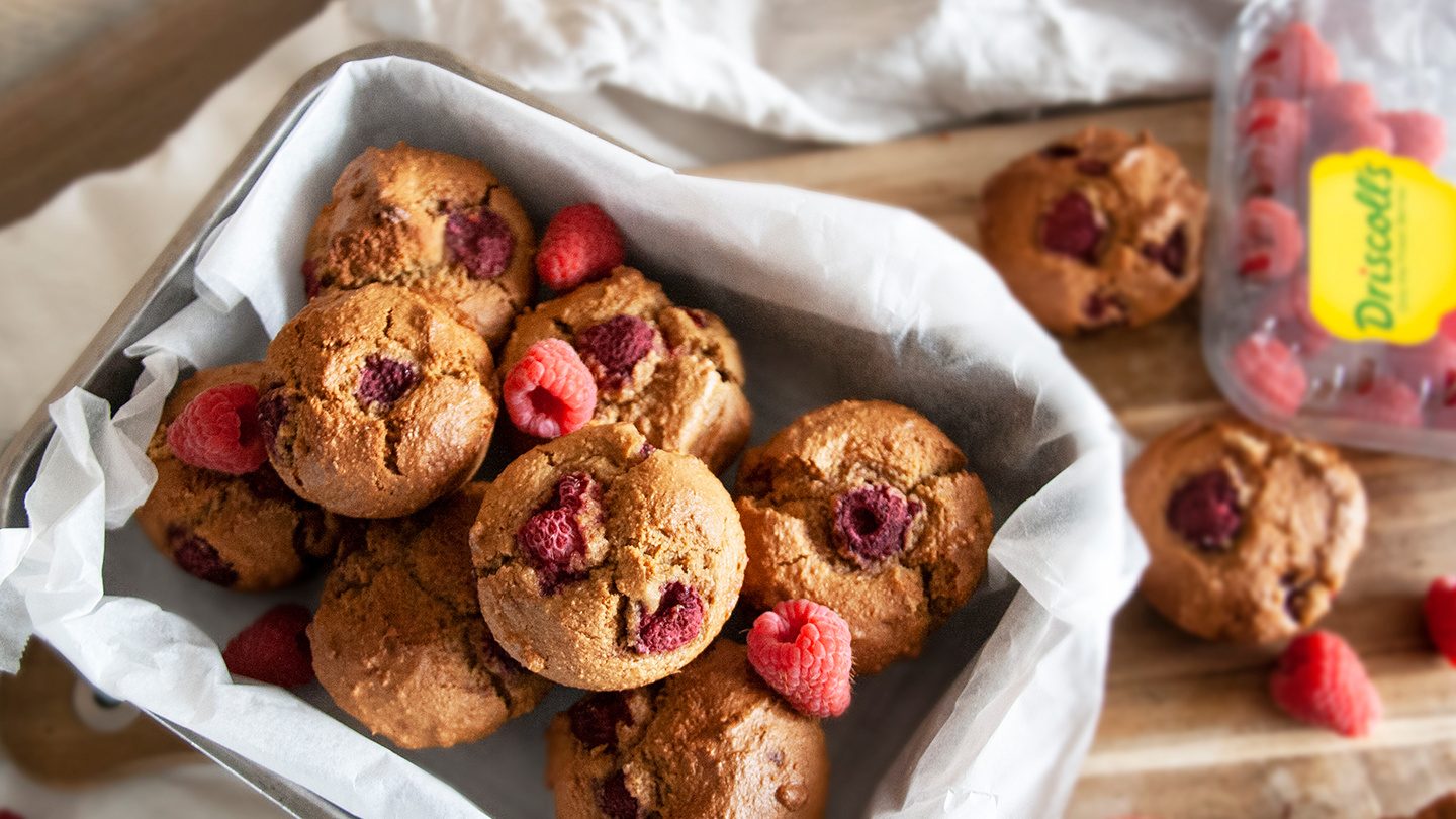 Muffins med Hindbær og Vanilje