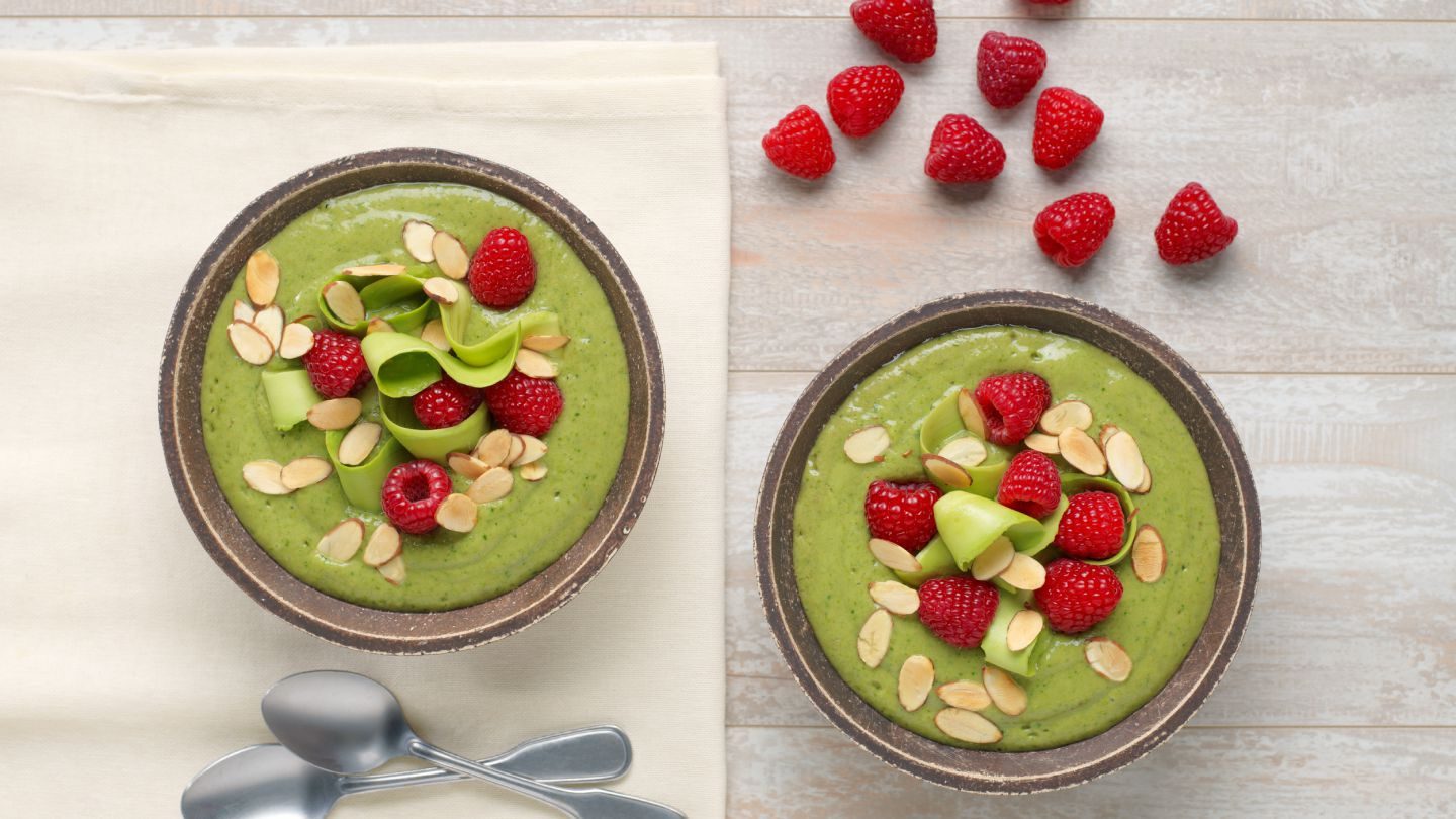 Grøn hindbærsmoothie