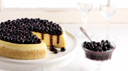 Blåbær-Cheesecake.