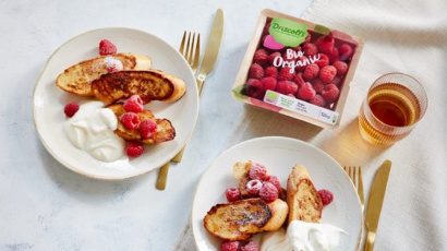 Pain perdu med græsk yoghurt og hindbær