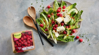  Sommerinspireret salat med romainesalat og hindbær 