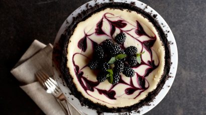 Piruet brombær-cheesecake