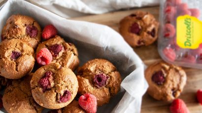 Muffins med Hindbær og Vanilje