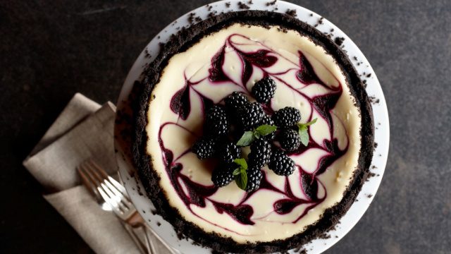 Piruet brombær-cheesecake